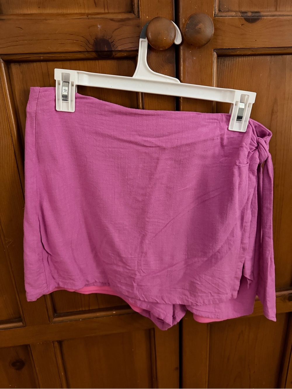 Pink Lily pink Tie-Detail Skort